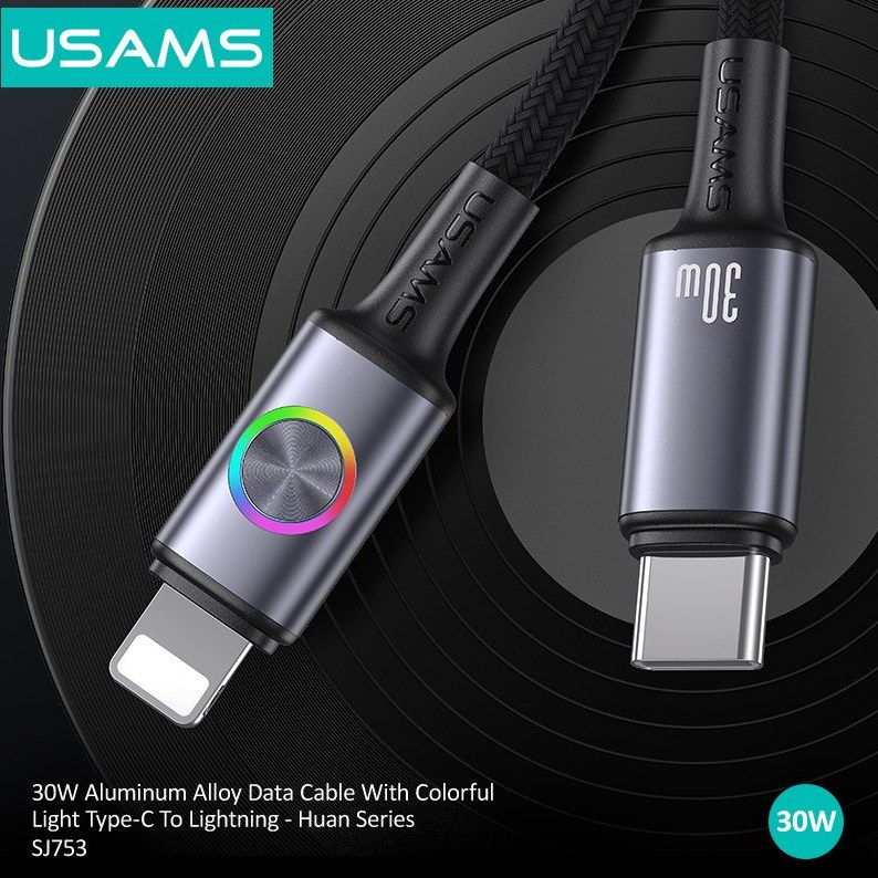 کابل شارژ USB-C به Lightning یوسمز مدل SJ753 طول 1.2 متر – مشکی